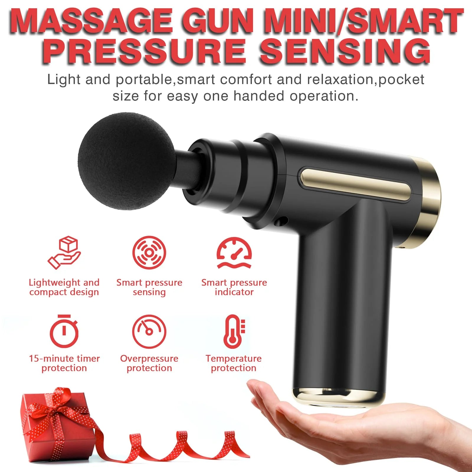 Portable Deep Tissue Massage Gun – 4 Head Muscle Massager for Pain Relief