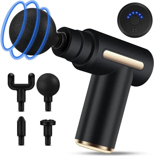 Portable Deep Tissue Massage Gun – 4 Head Muscle Massager for Pain Relief
