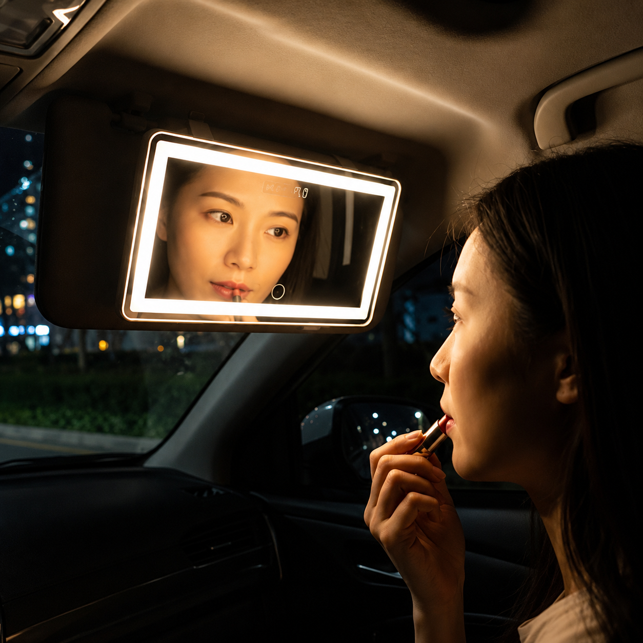 GlowMirror Pro™ – LED Car Sun Visor Vanity Mirror