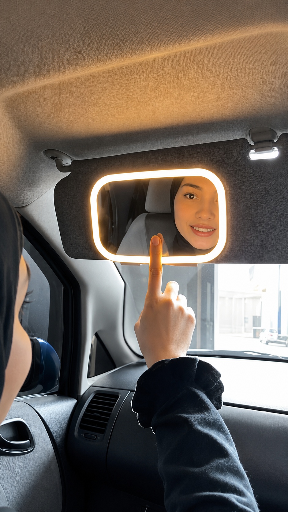 GlowMirror Pro™ – LED Car Sun Visor Vanity Mirror